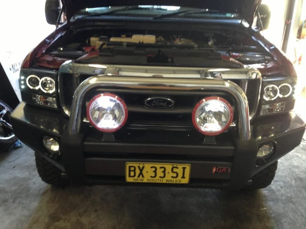 A Ford Truck With A License Plate And Bull Bars — Maitland 4WD Centre In Maitland, NSW