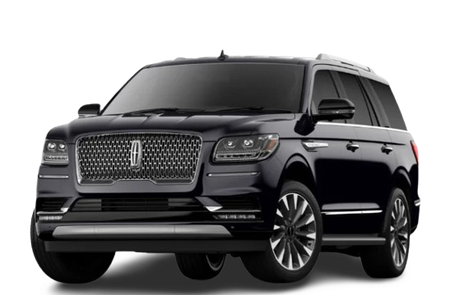 A black lincoln navigator is shown on a white background.