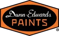 The dunn-edwards paints logo is black and orange.