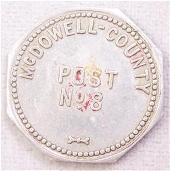A silver coin from mcdowell county post no 8