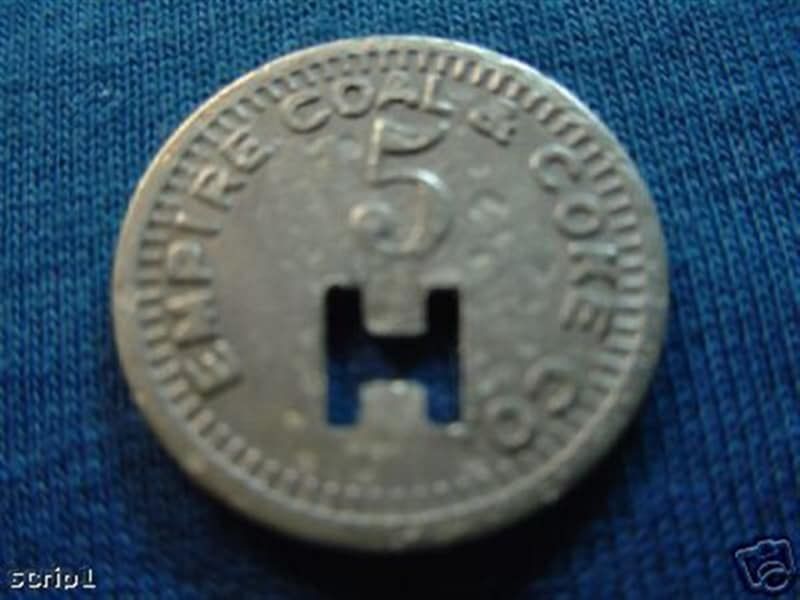A coin with the letter h on it