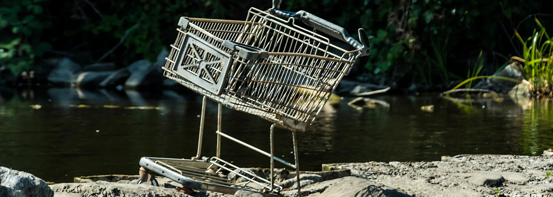 Picture of an abandoned shopping cart. Picture of an abandoned shopping cart.