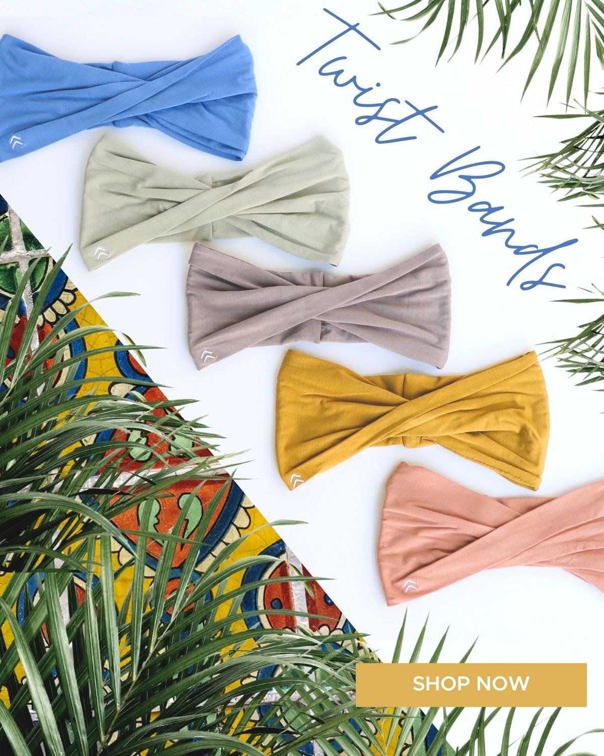 A bunch of headbands are sitting on top of each other on a table.