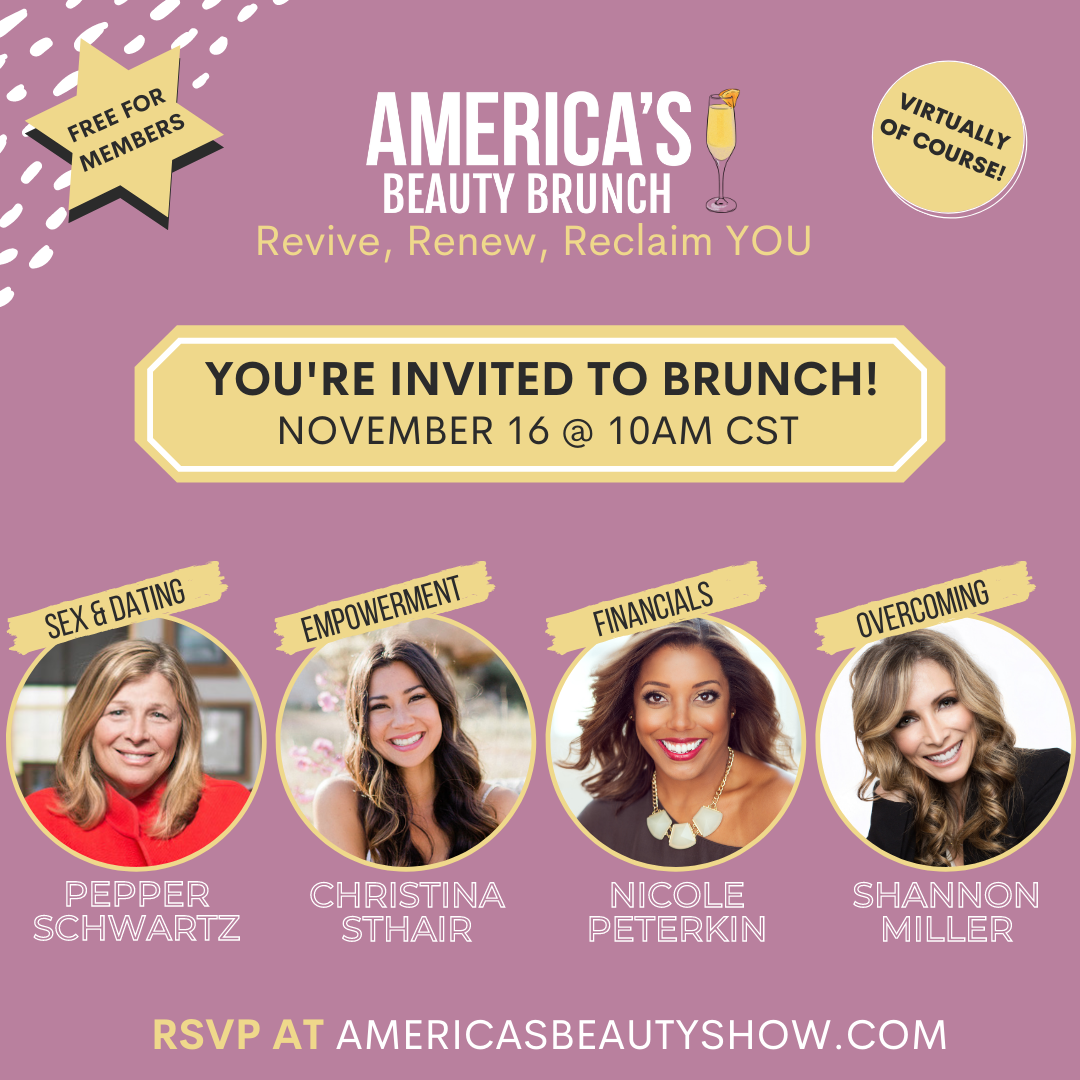 An advertisement for america 's beauty brunch on november 16th