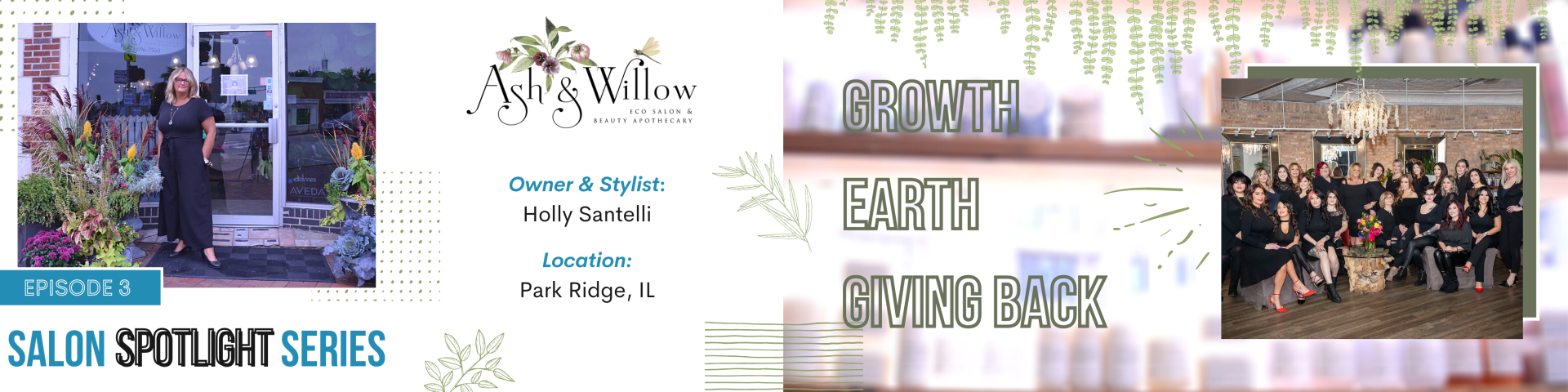 A blurred image of a salon spotlight series