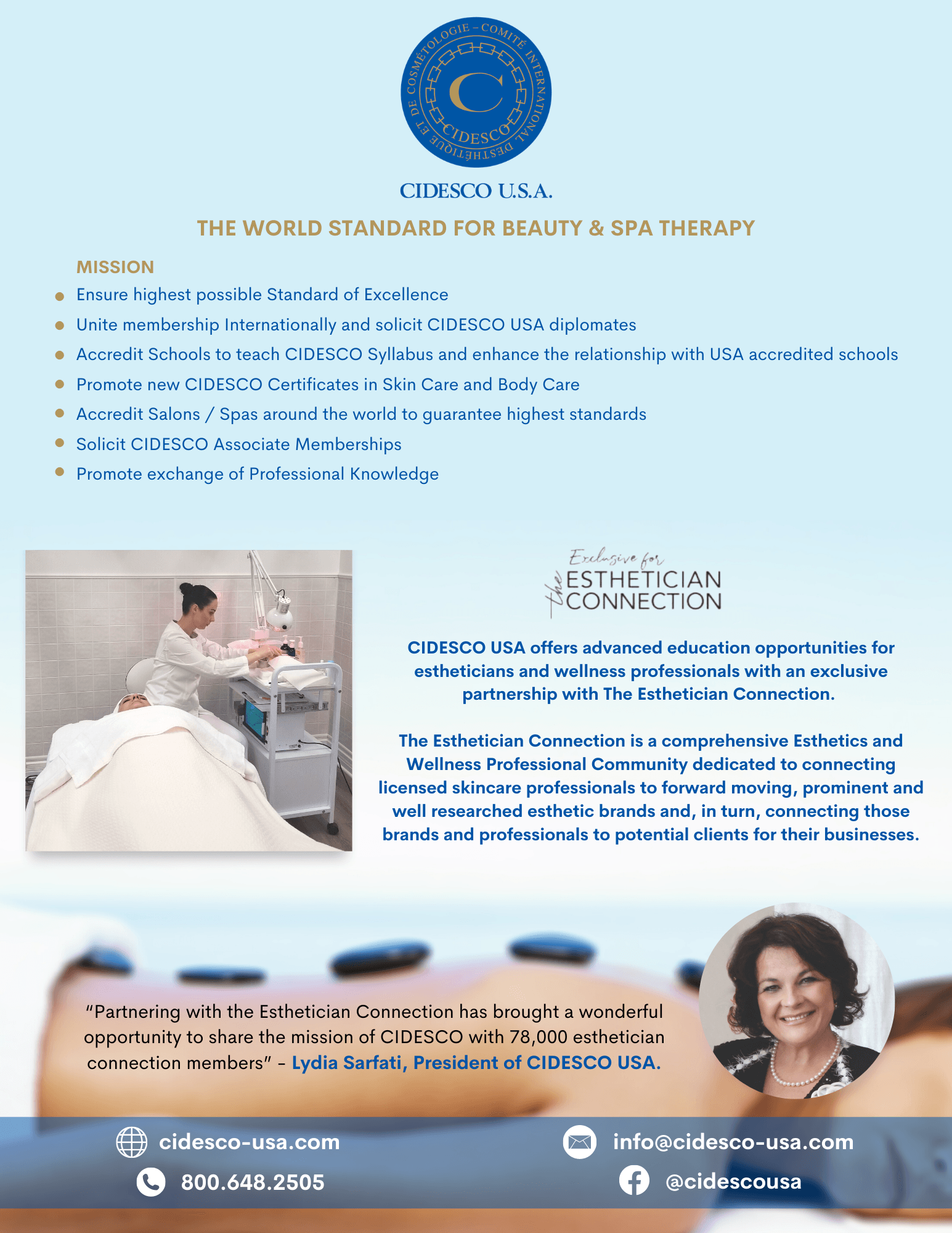 A flyer for a beauty salon with a picture of a woman getting a treatment.