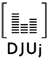 A black and white logo for a company called djuji.