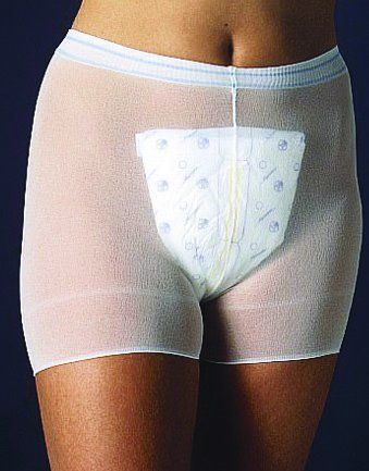 person wearing Stretch pants to hold pads in place