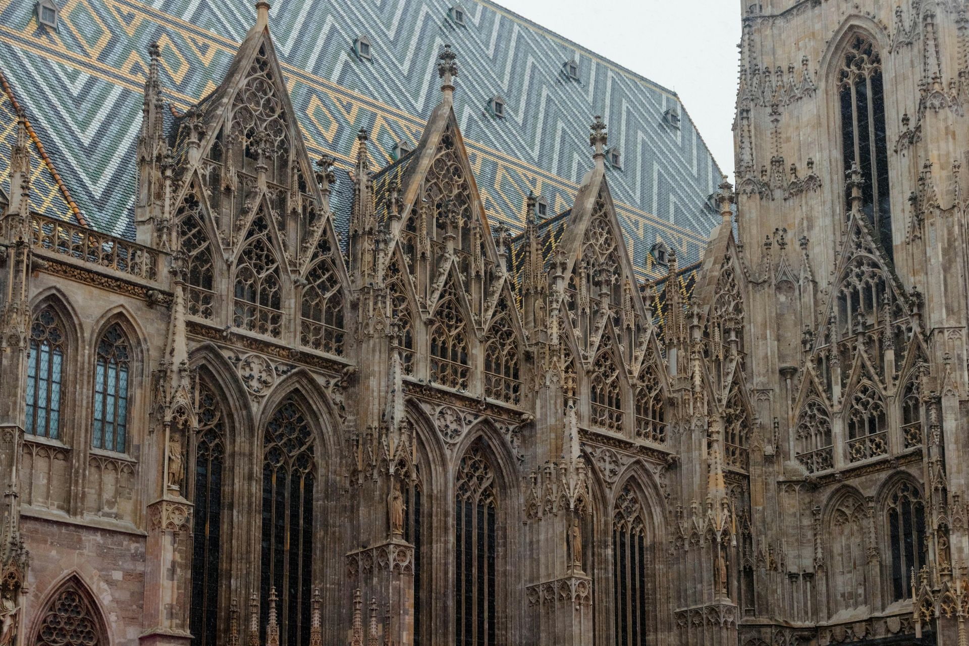 St. Stephen's Cathedral Vienna in autumn, Gothic imperial architecture before Christmas market season