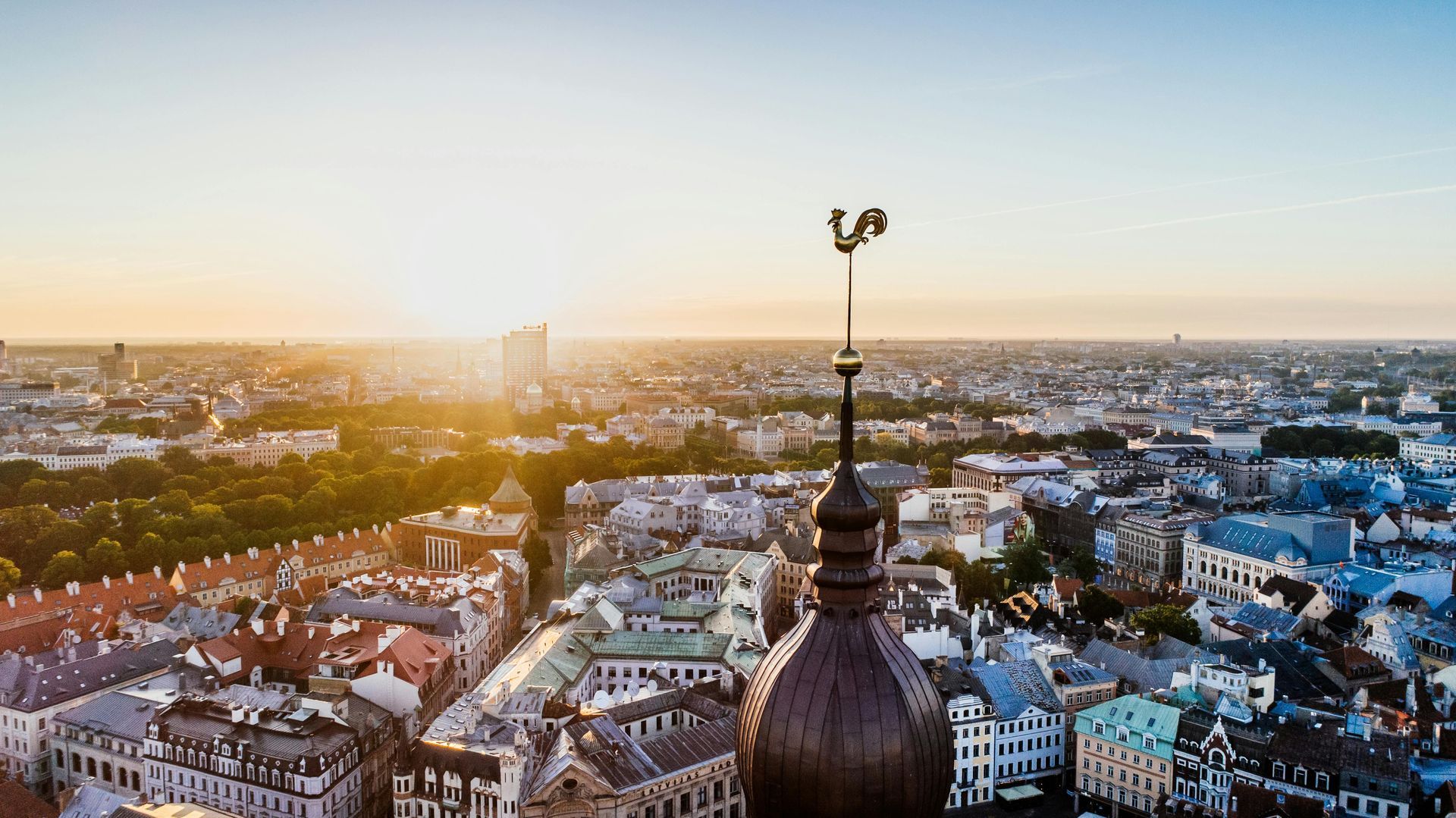 Traveler exploring hidden Baltic town