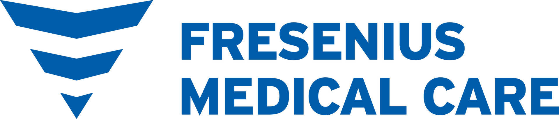 The logo for fresenius medical care is blue and white