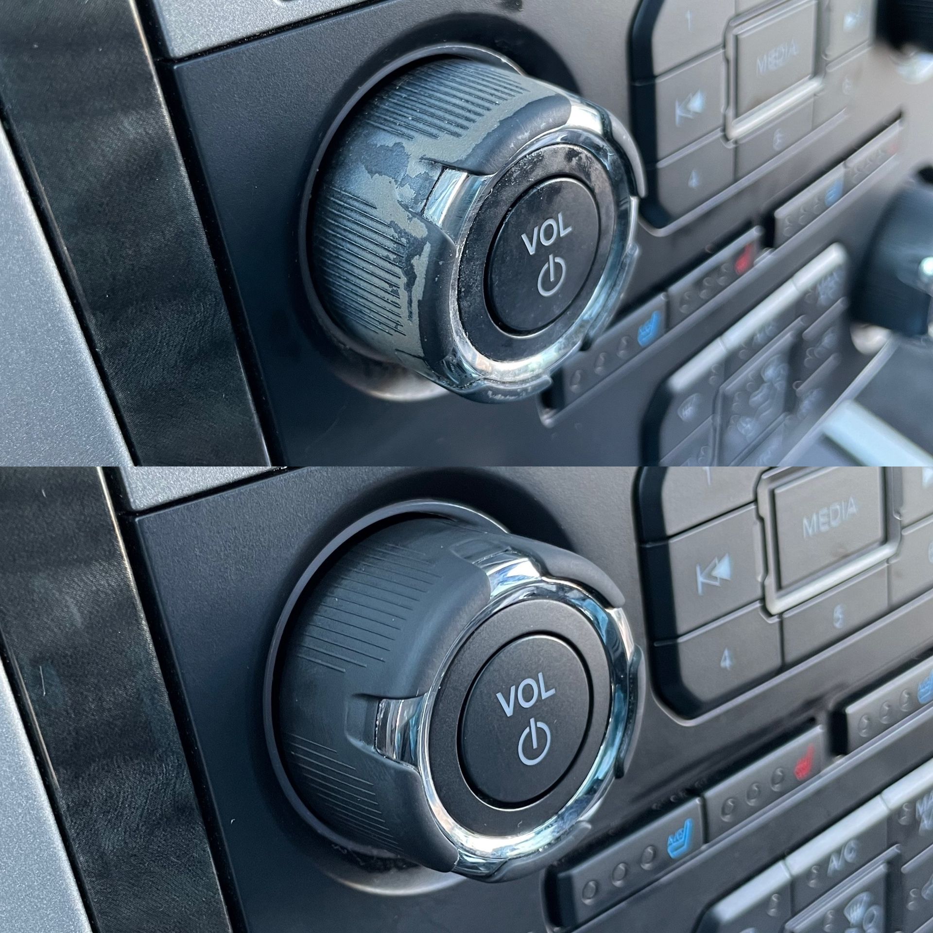 Chevrolet Suburban radio dial before and after