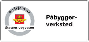 Logo for verksted godkjent av Statens Vegvesen.