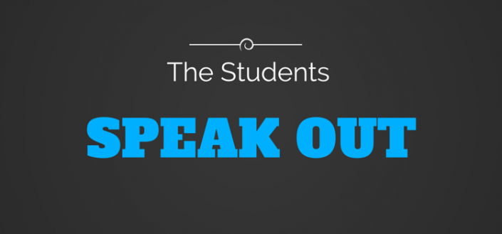 The students speak out banner