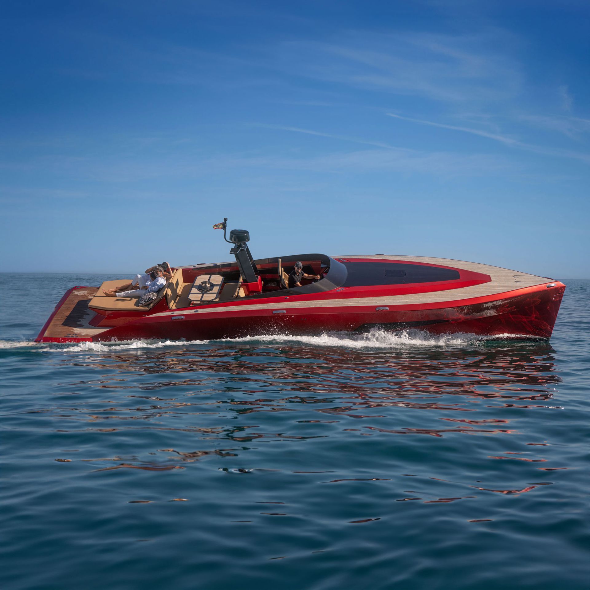 Louis Yachting's hero yacht cruising near Marbella, side profile view