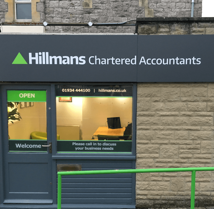 Hillmans Chartered Accountants Shop Front Office in Weston-super-Mare