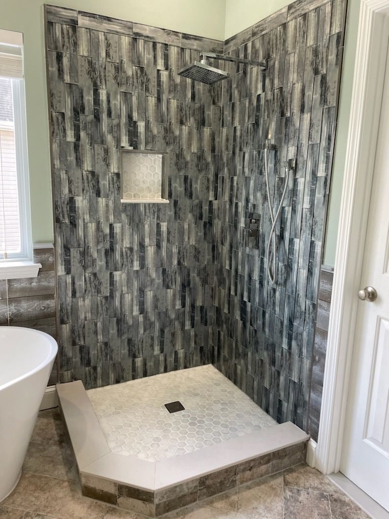 Shower Glass Modern Before - Summerville, SC - A Morgan Glass