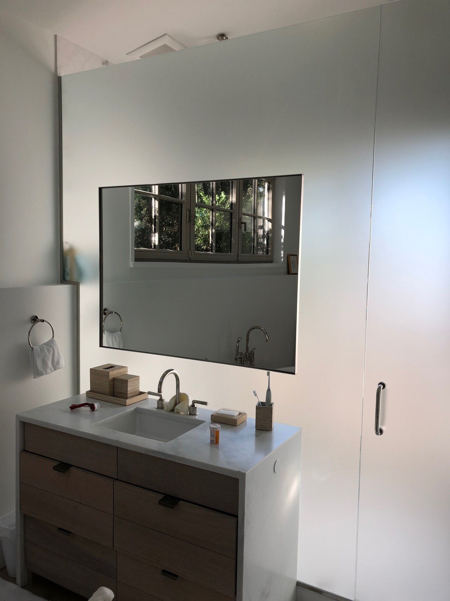 Powder Room with Mirror - Summerville, SC - A Morgan Glass