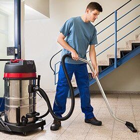Man cleaning the floor — commercial cleaning in Sharpsville, PA