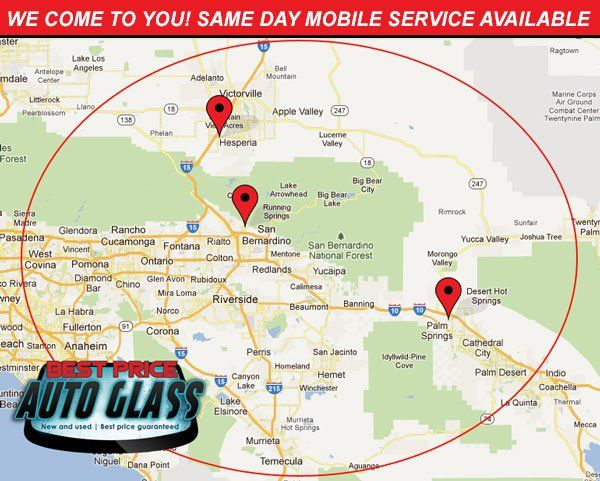 Coverage Map — San Bernardino, CA — Best Price Auto Glass