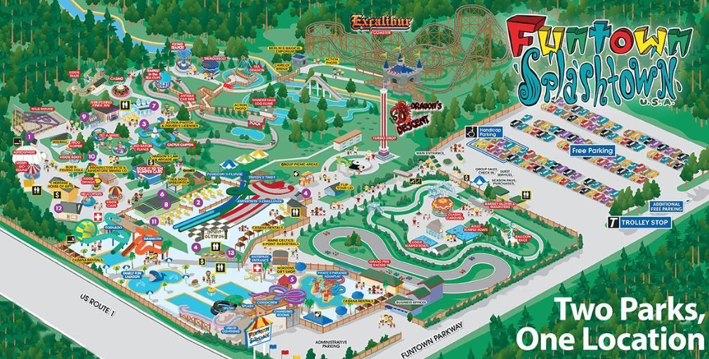 Funtown Splashtown Amusement and water park near Marcotte Motor Court