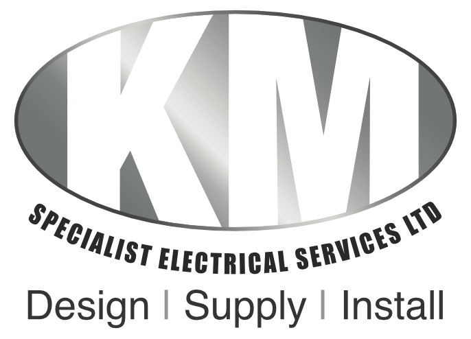 Logo for KM Specialist Electrical Services Ltd, featuring