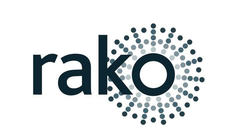 Rako logo: dark teal text 