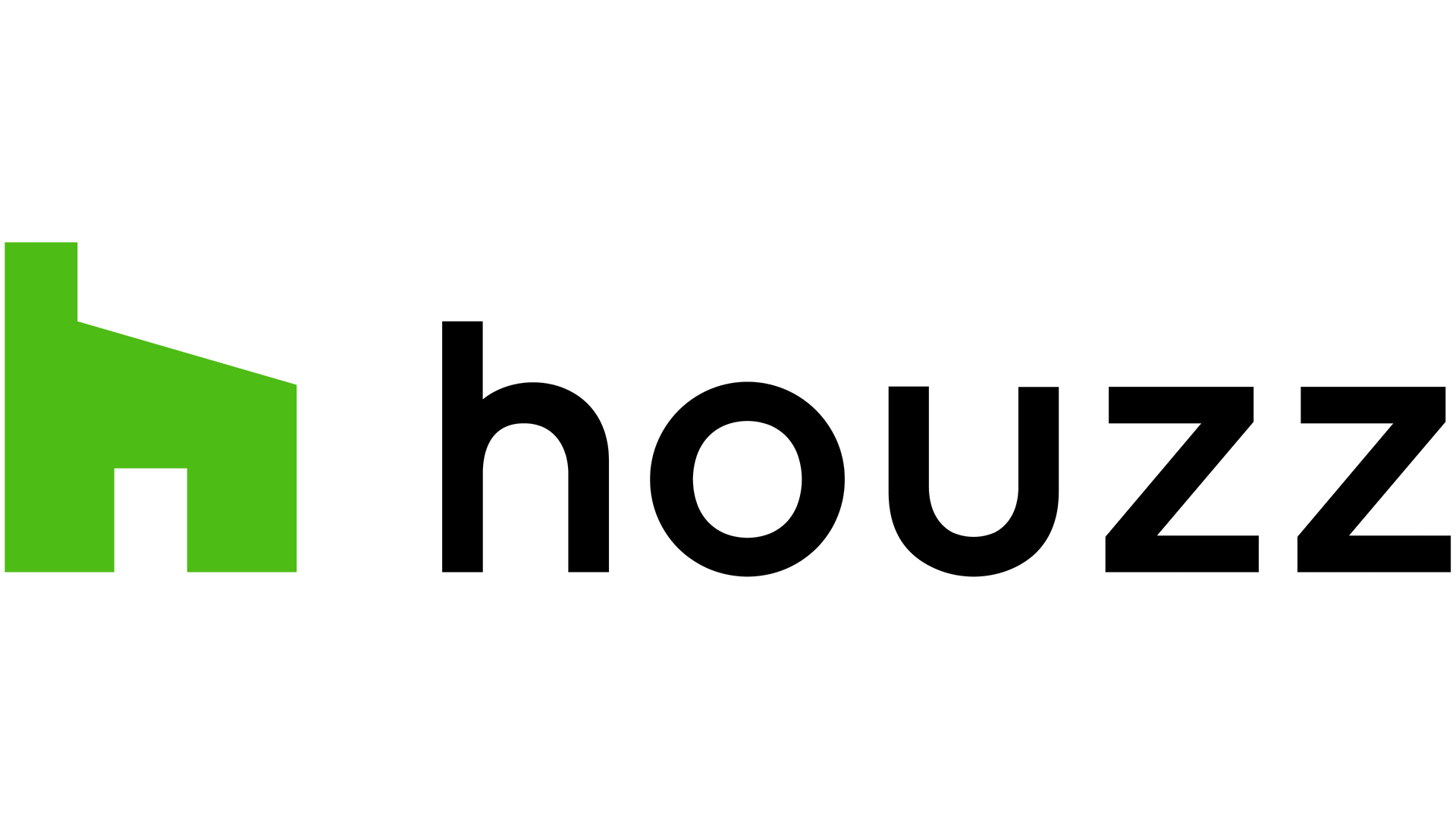 The houzz logo is green and black on a white background.