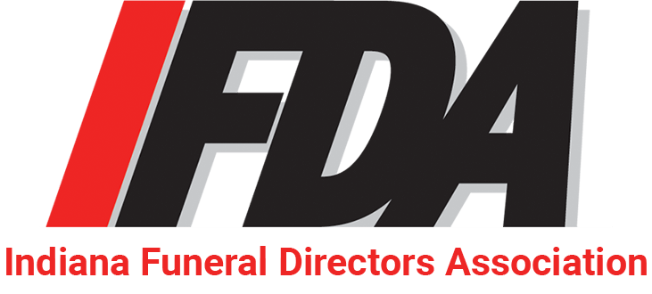 Logo for Indiana Funeral Directors Association. Black 