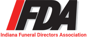 Logo for Indiana Funeral Directors Association. Black 