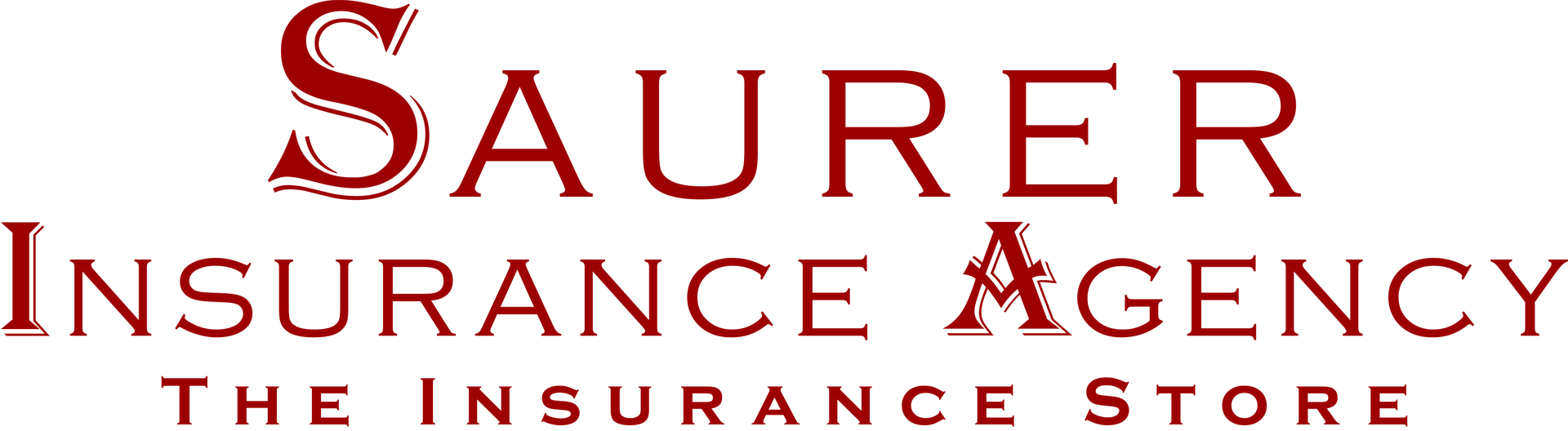 A logo for saurer insurance agency the insurance store