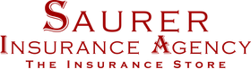 A logo for saurer insurance agency the insurance store