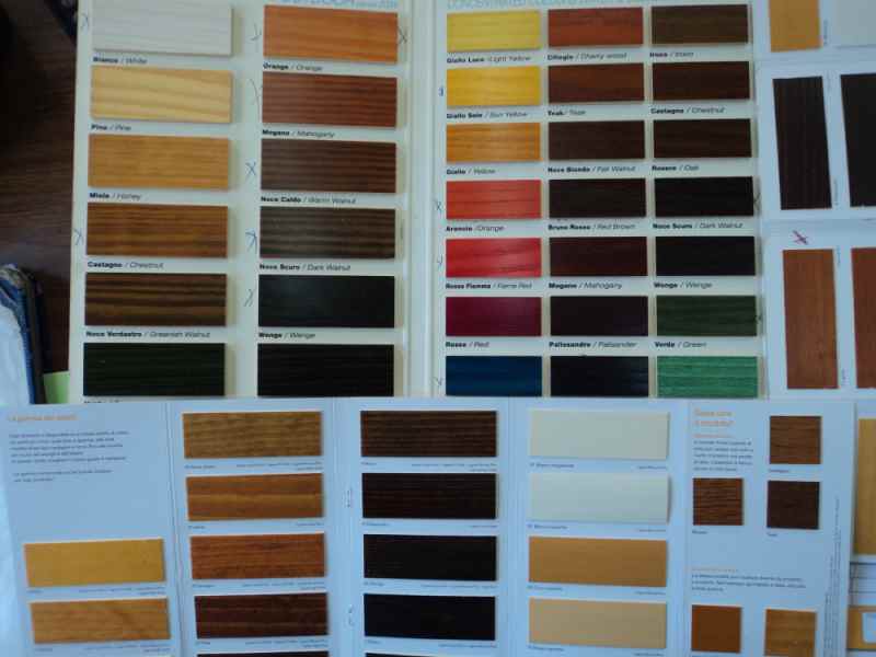 Campionario pitture per legno