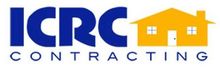 ICRC Contracting logo with blue text and yellow house icon