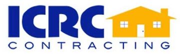ICRC Contracting logo with blue text and a yellow house icon