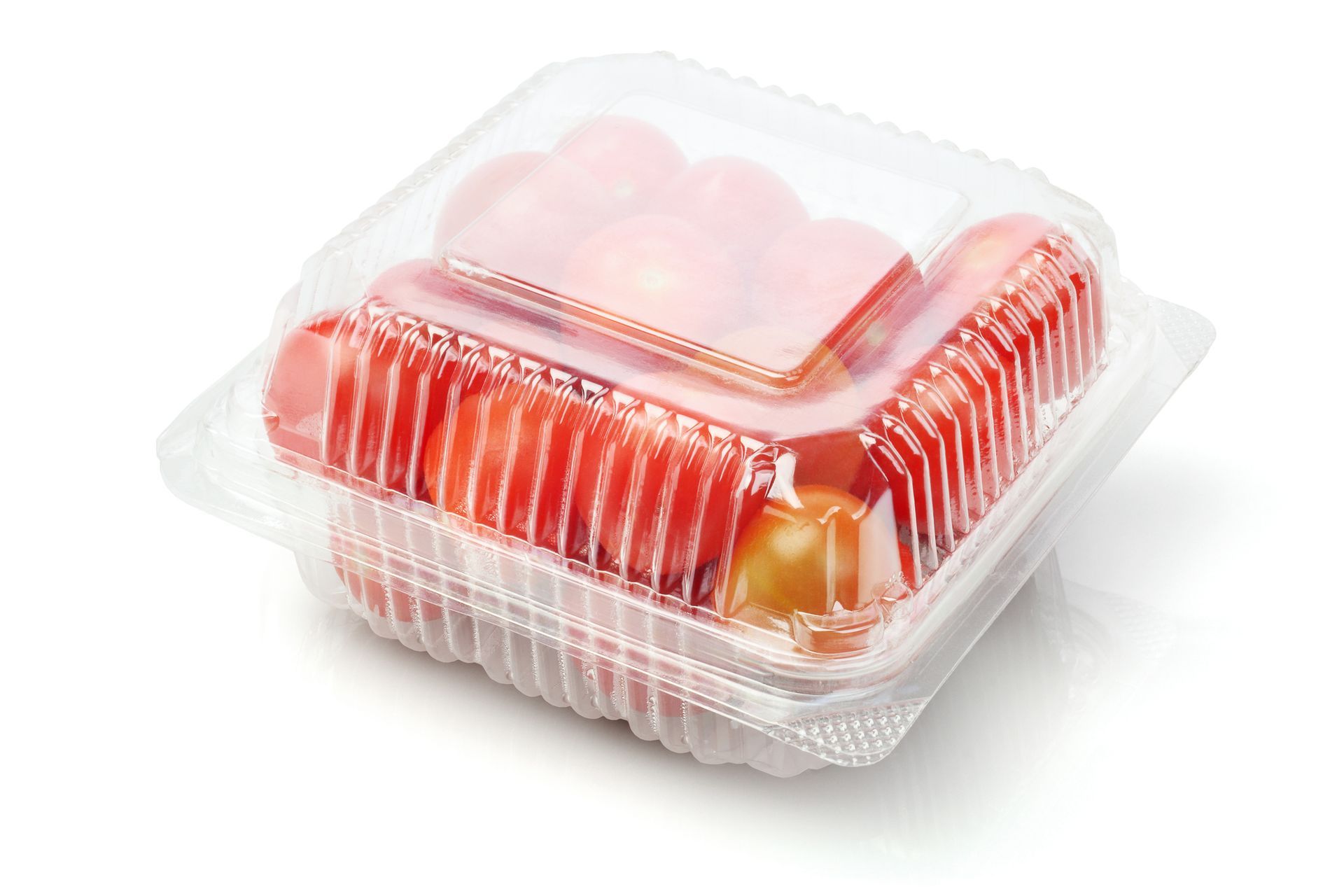 Plum Tomatoes in Plastic Clamshell Packaging