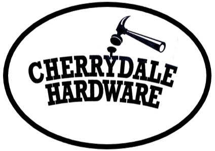 The logo for cherrydale hardware has a hammer on it.