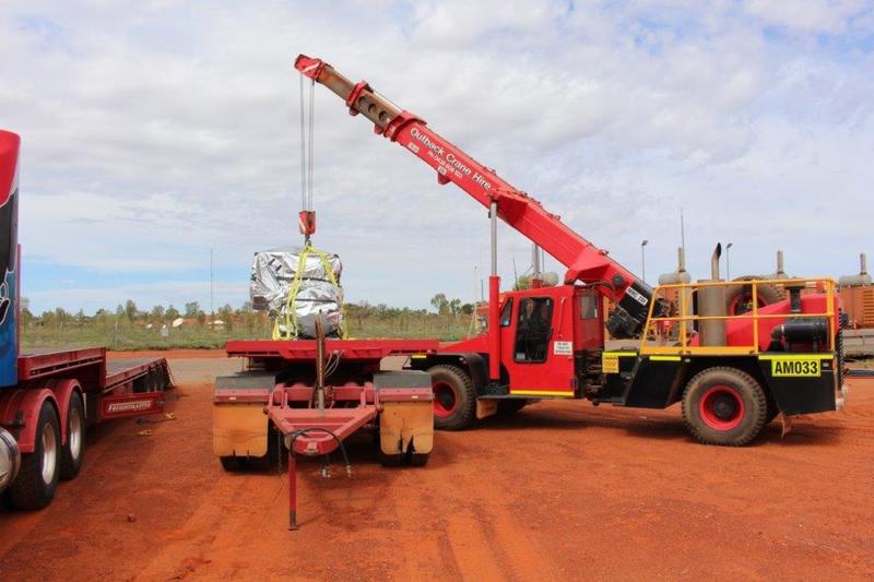 Truck Unloading Cargo — Crane Hire in Alice Spring, NT