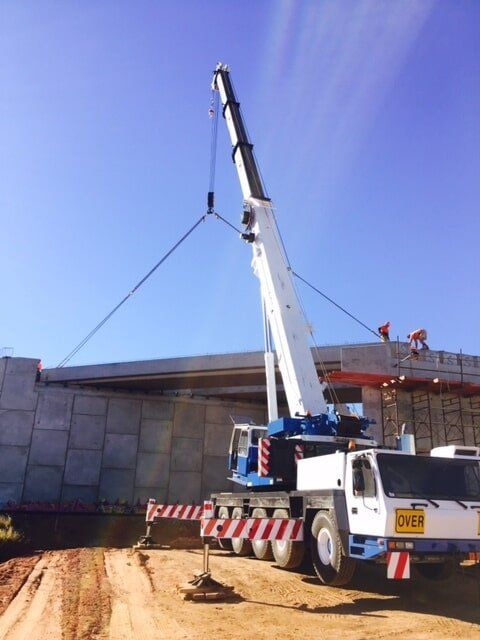 Truck with White Crane 1 — Crane Hire in Alice Spring, NT
