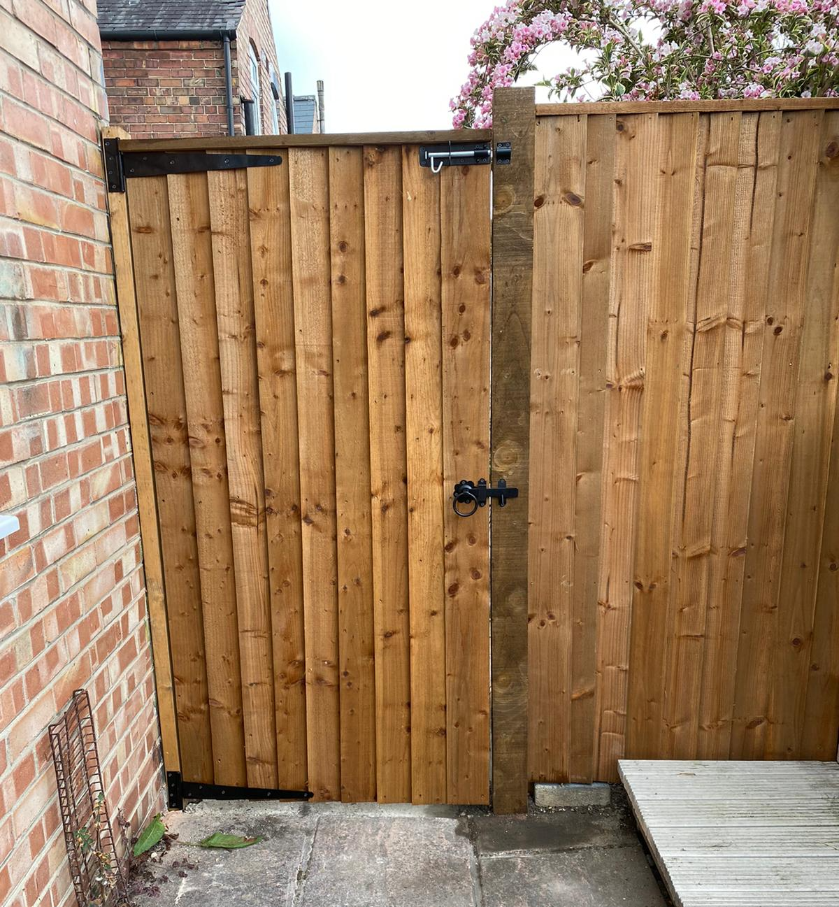 Fencing York wooden garden gate fitted in May 2021ide view
