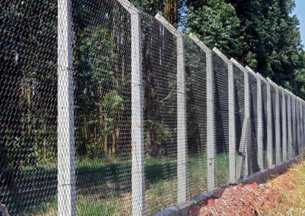 chain link mesh fencing with barbed wire fence in York