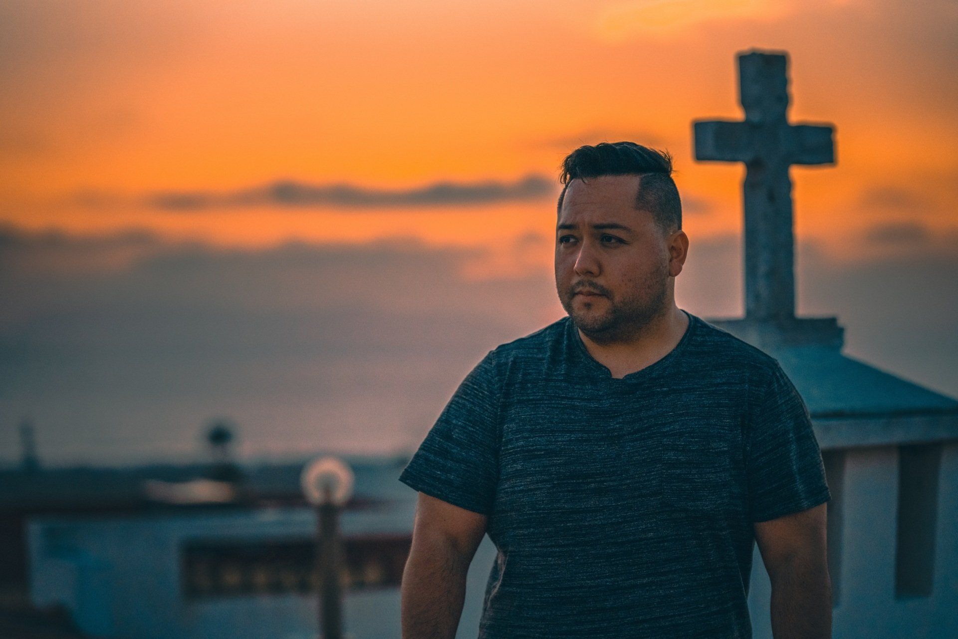 rosarito mexico sunset orange sky cross