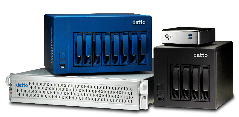 Three different sizes of detto servers are stacked on top of each other