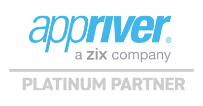 The logo for appriver a dix company is a platinum partner.