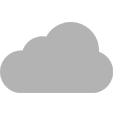 A gray cloud icon on a white background.