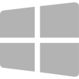 A gray windows logo with a white cross on a white background.
