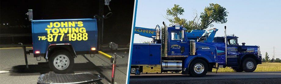Blue Colored Trucks — Buffalo, NY — John’s Towing & Storage