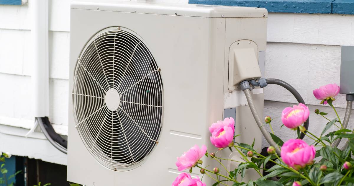 heat pump outside a house