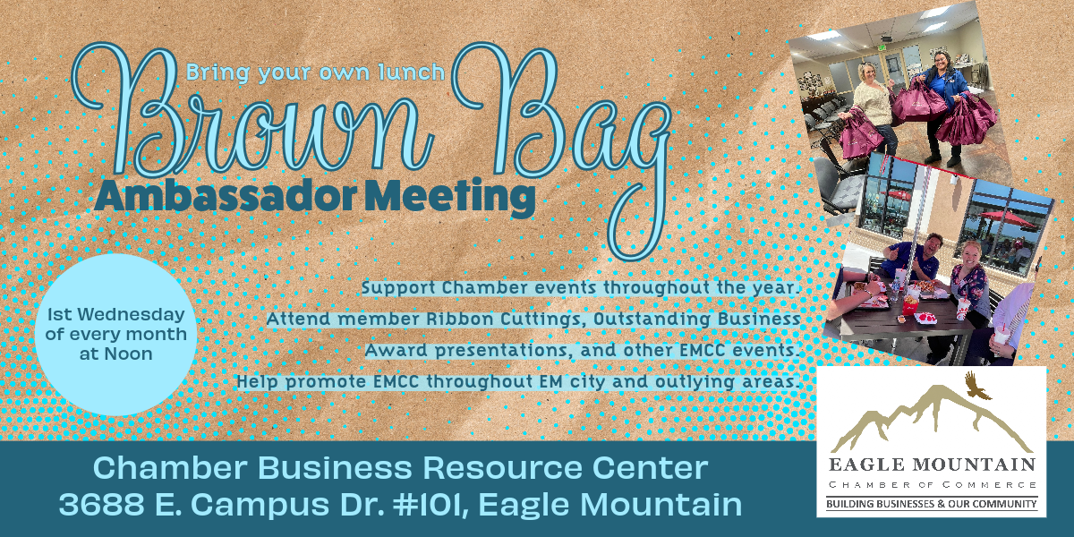 A poster for a brown bag ambassador meeting