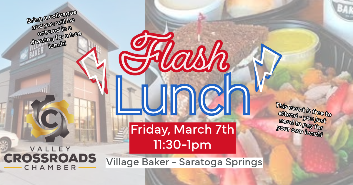A poster for a flash lunch on friday march 7th